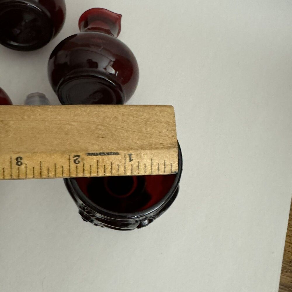 LOT Avon Cruets‎ Ruby Red Glass Shot Goblet Decanter Stopper - Picture 10 of 11
